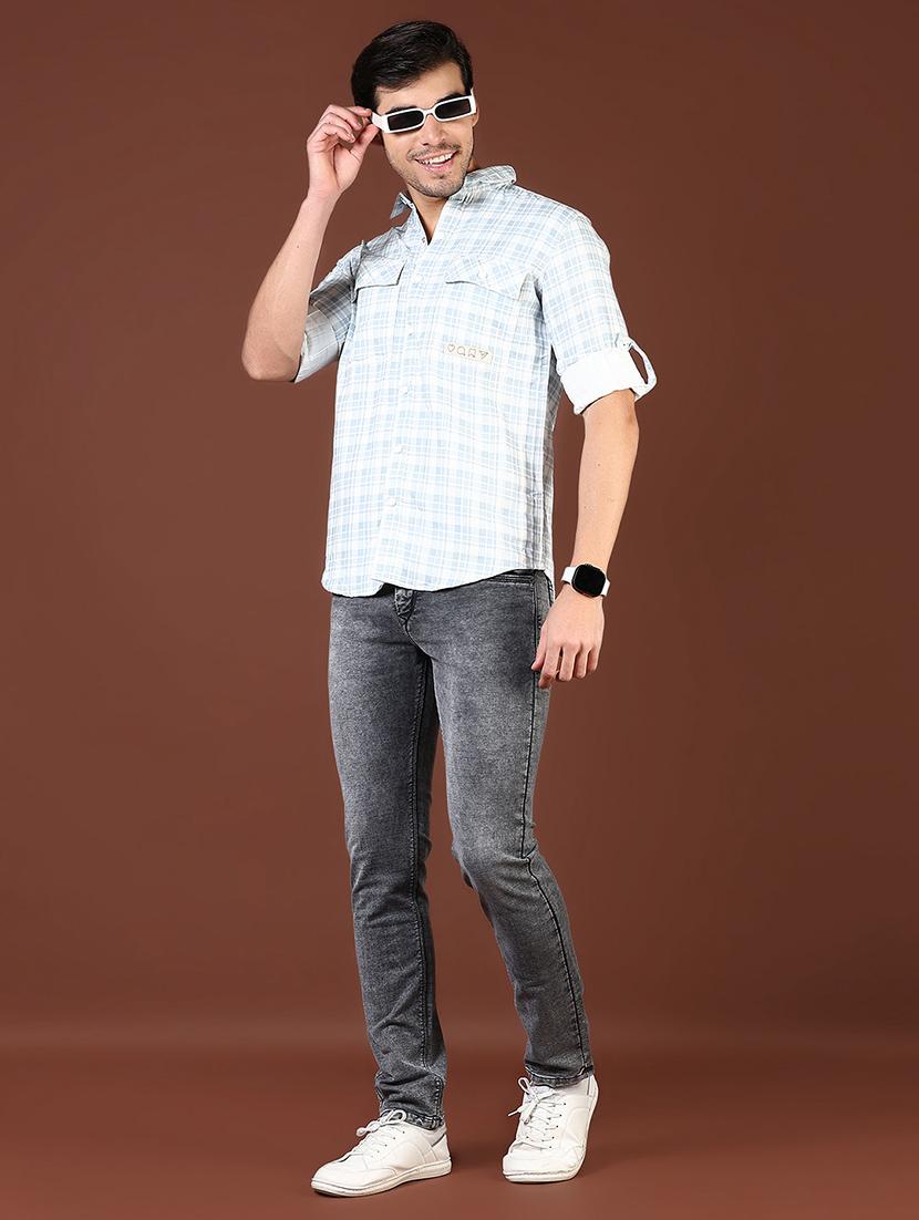 men washed mid rise full length denim jeans - 21855289 - Standard Image - 5