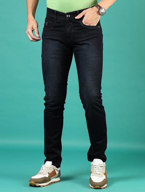 men washed mid rise full length denim jeans - 21855301 - Standard Image - 0