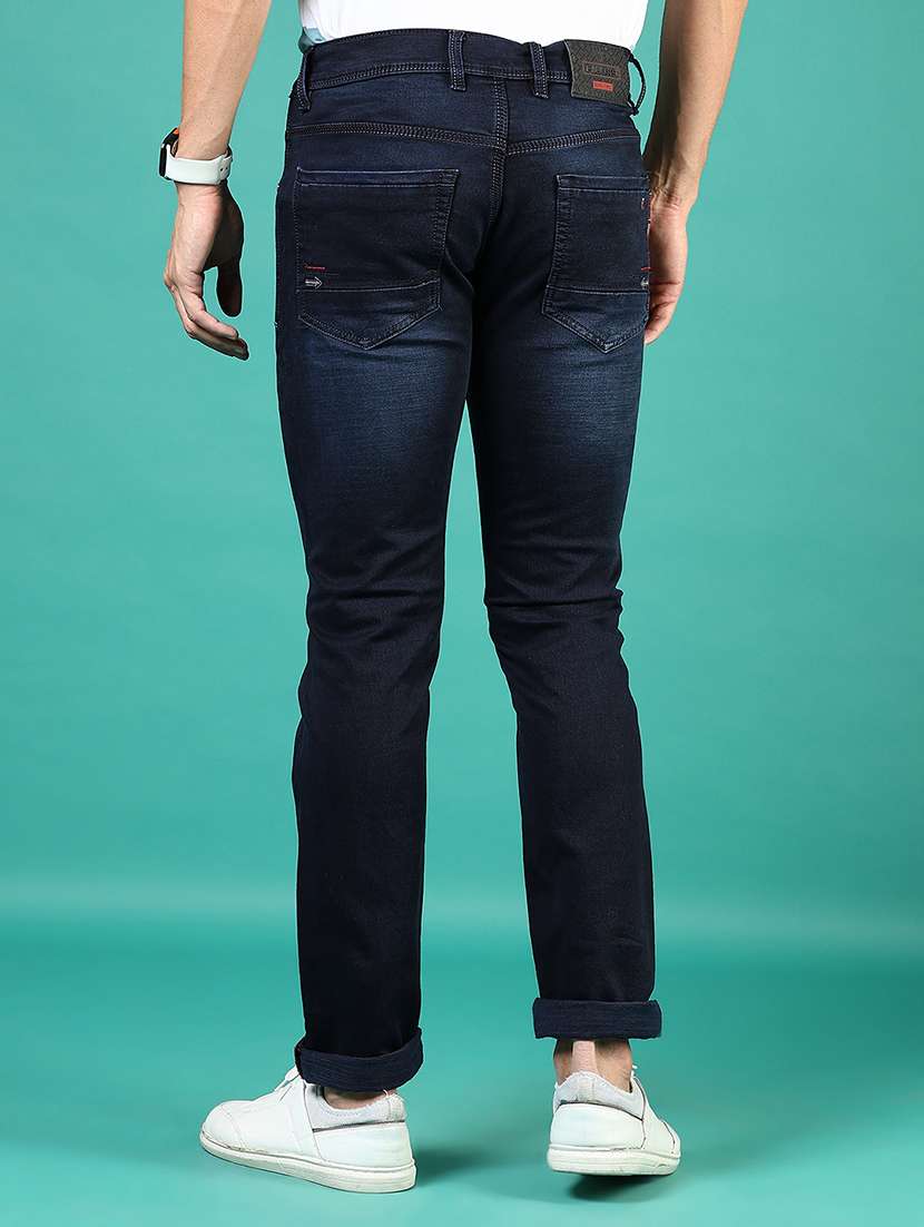 men washed mid rise full length denim jeans - 21855303 - Standard Image - 3