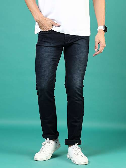 men washed mid rise full length denim jeans - 21855304 -  Standard Image - 0