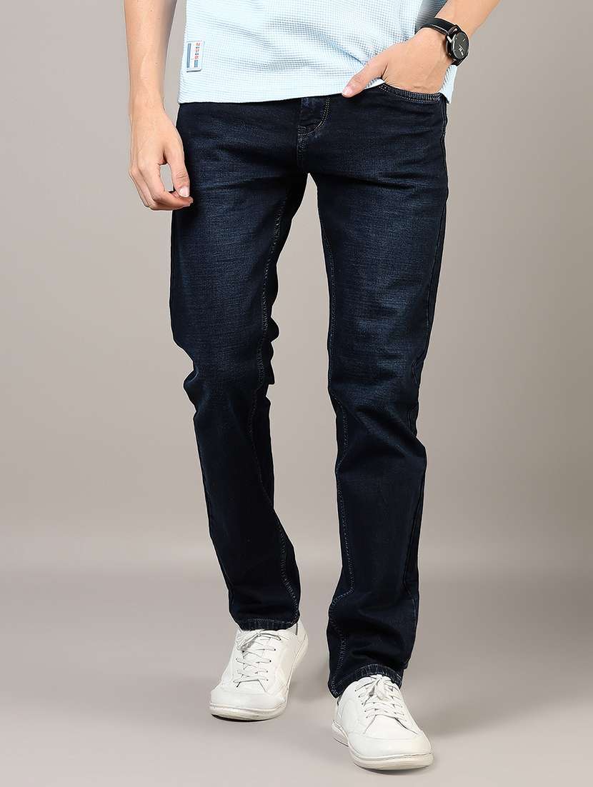 men washed mid rise full length denim jeans - 21855321 - Zoom Image - 0