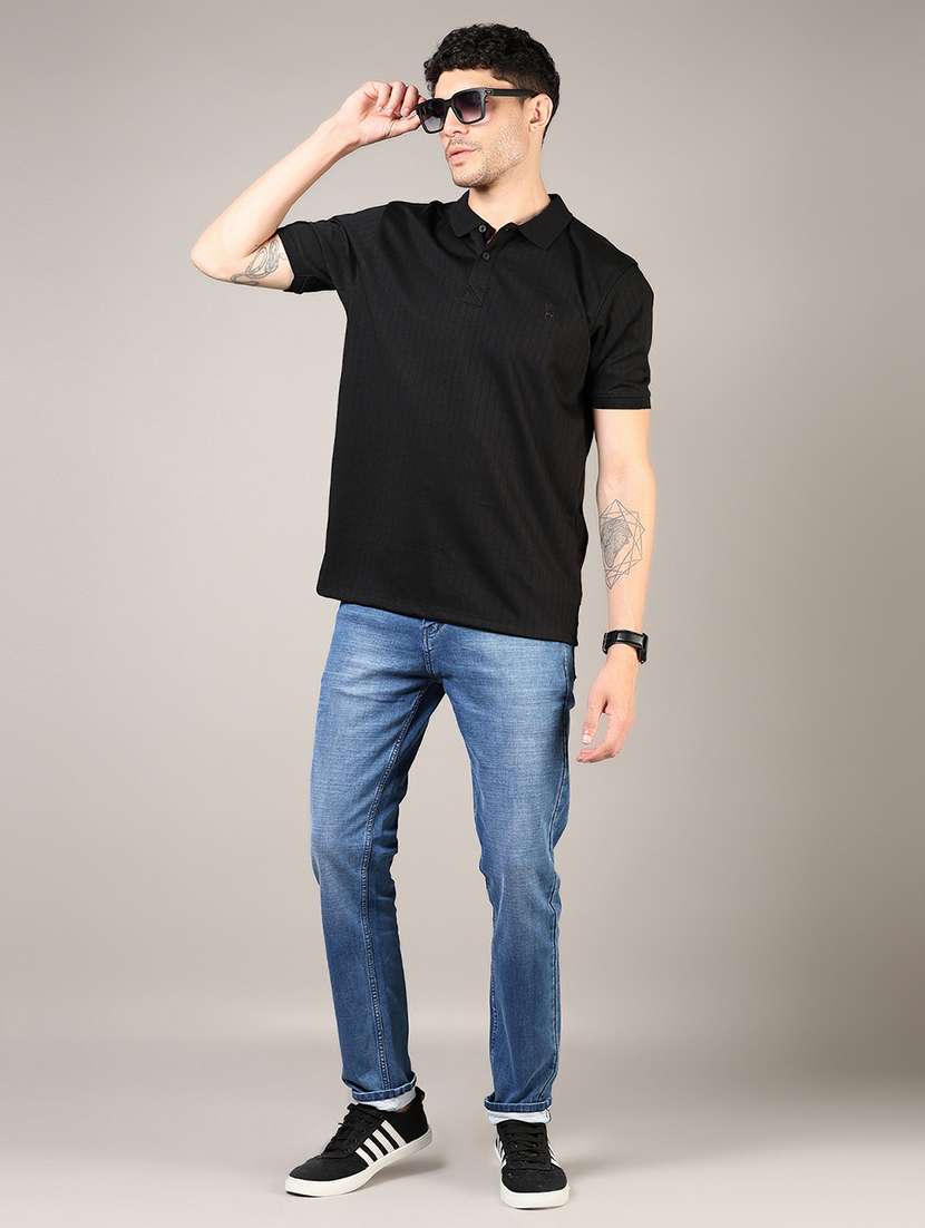 men washed mid rise full length denim jeans - 21855322 -  Standard Image - 3