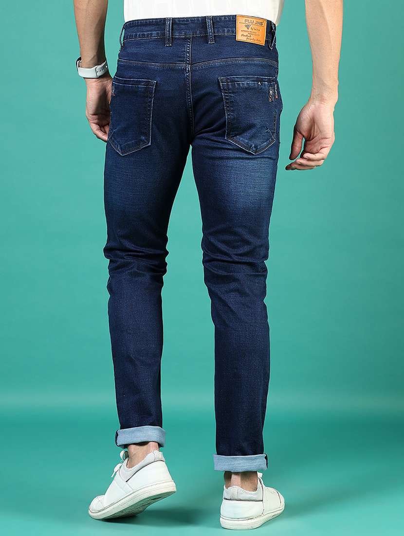 men washed mid rise full length denim jeans - 21855323 -  Standard Image - 3