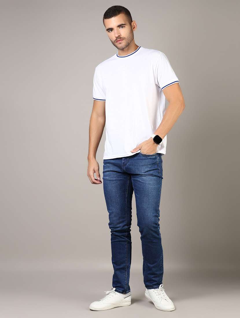 men washed mid rise full length denim jeans - 21855331 - Standard Image - 3