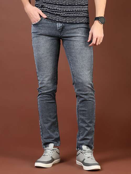 men washed mid rise full length denim jeans - 21855340 -  Standard Image - 0