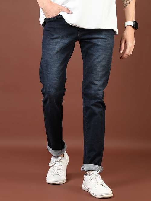 men washed mid rise full length denim jeans - 21855343 - Standard Image - 0