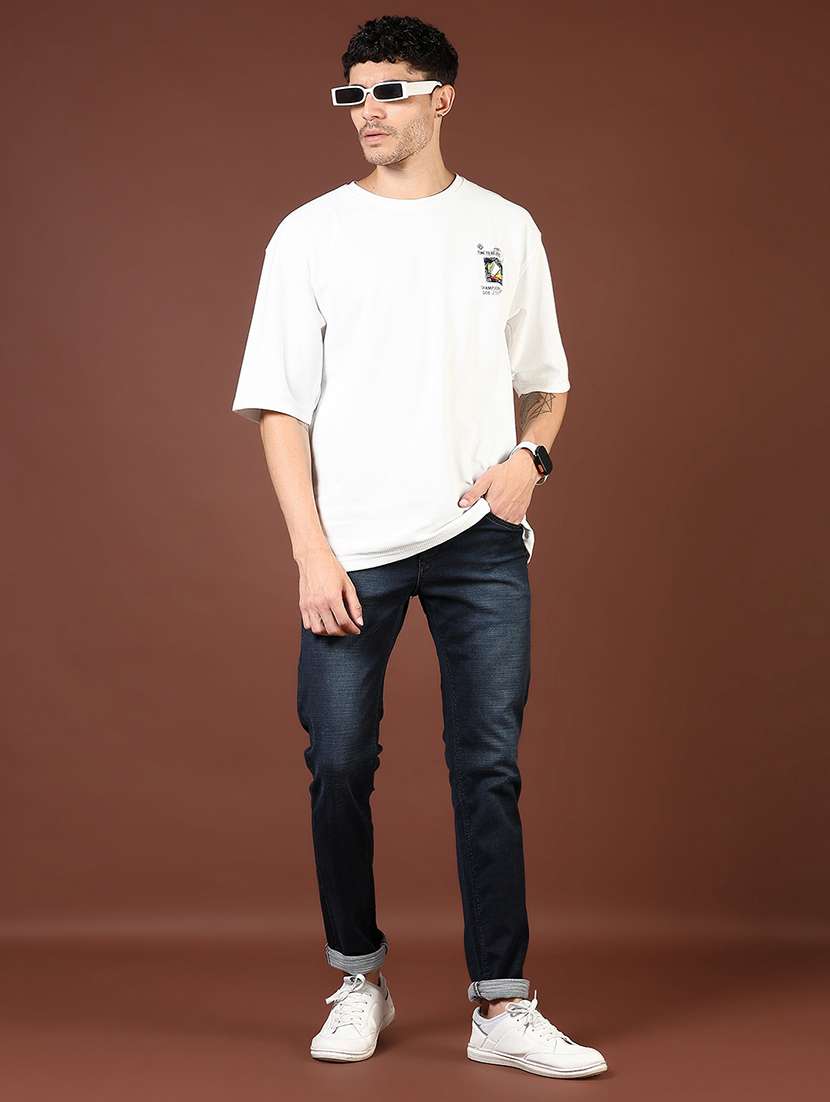 men washed mid rise full length denim jeans - 21855343 - Standard Image - 3