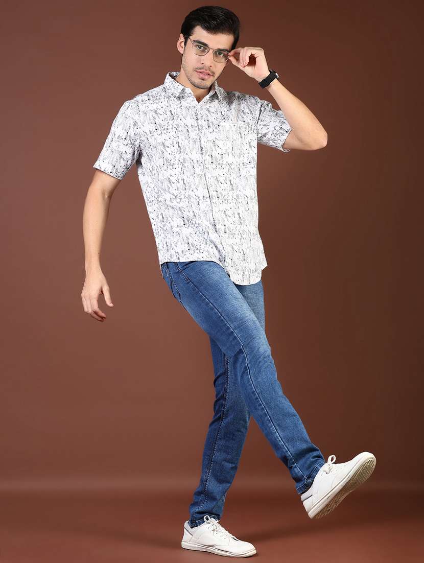 men washed mid rise full length denim jeans - 21855350 -  Standard Image - 3