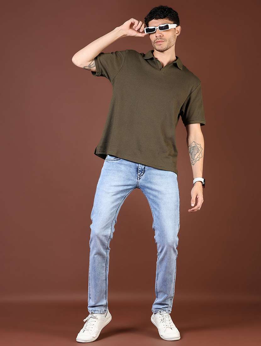 men washed mid rise full length denim jeans - 21855354 -  Standard Image - 3