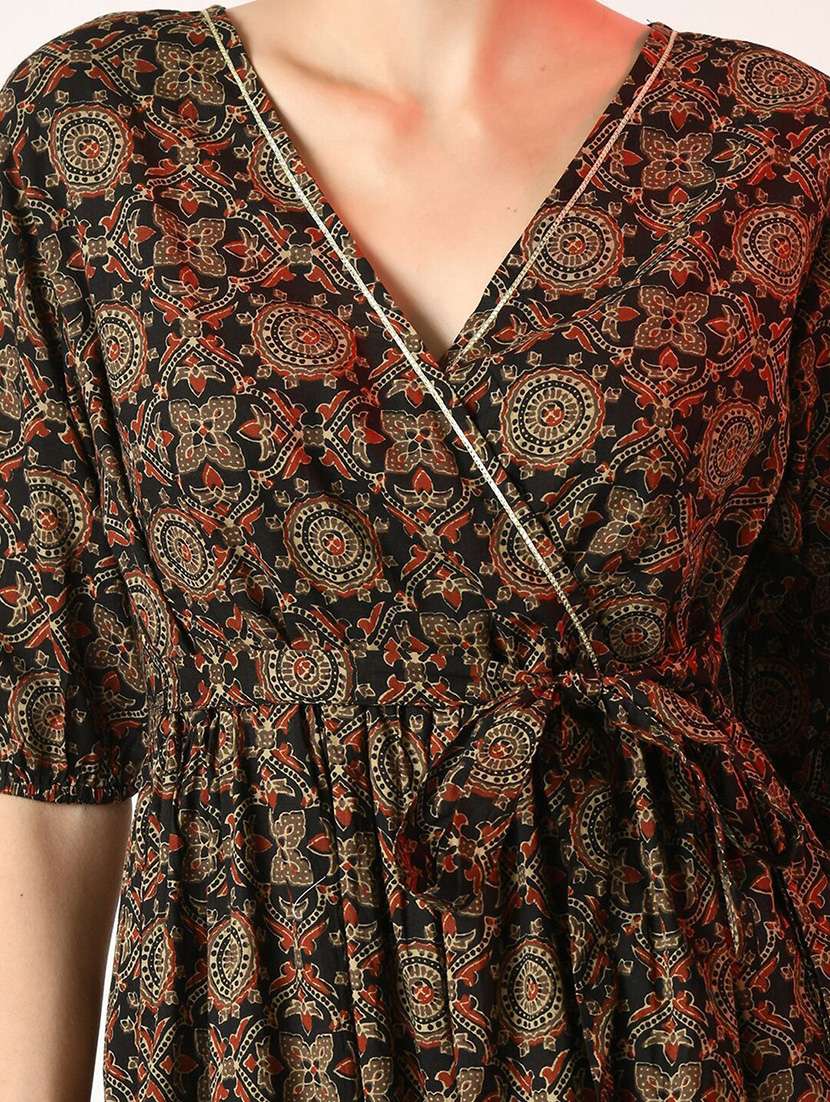 women black printed fit & flare ethnic dress - 21855510 -  Standard Image - 5