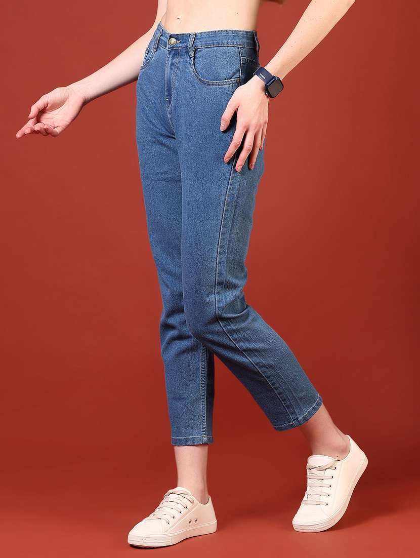 women solid mid rise ankle length jeans - 21862404 - Standard Image - 3
