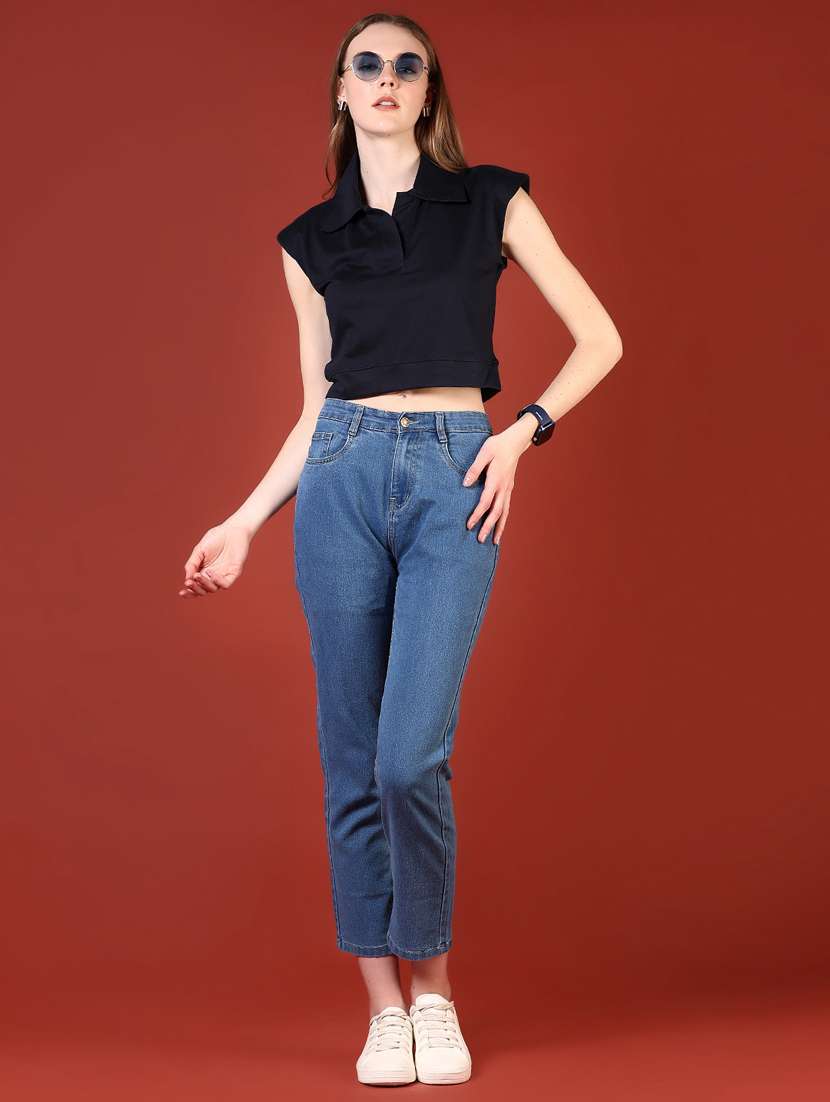 women solid mid rise ankle length jeans - 21862404 - Standard Image - 5
