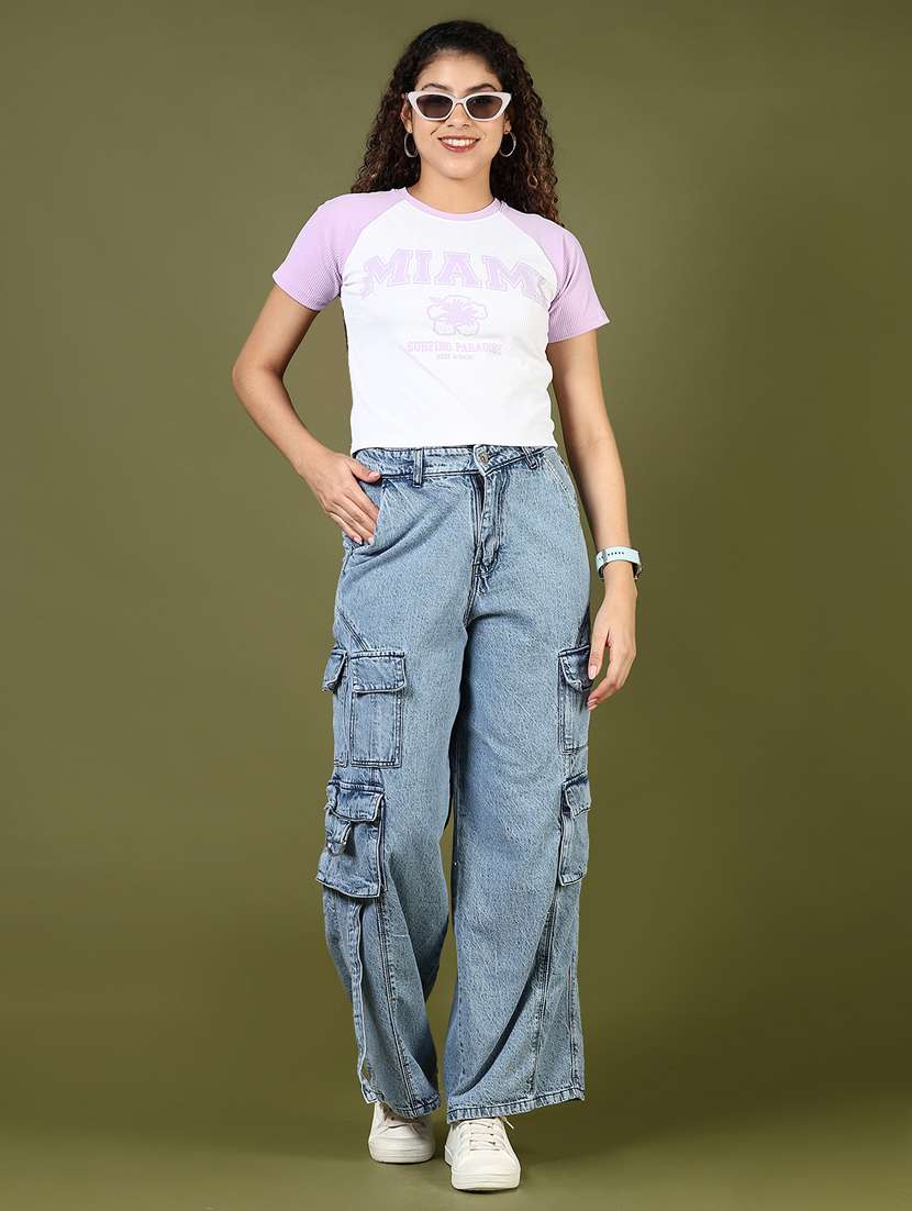 women solid mid rise relaxed fit cargo - 21862408 -  Standard Image - 5