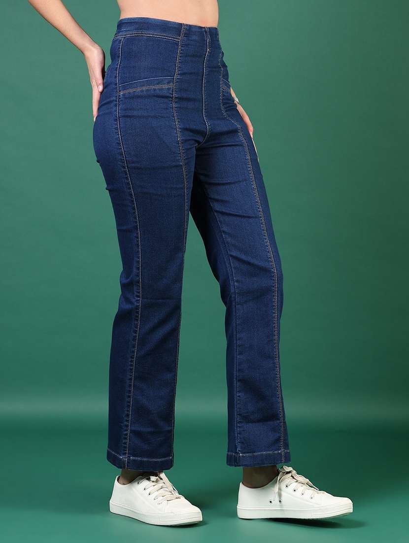 women solid mid rise bootcut jean - 21862411 - Standard Image - 3