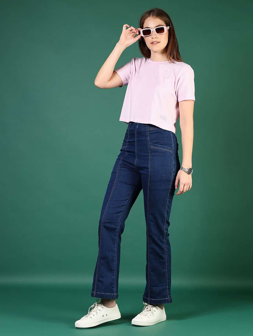 women solid mid rise bootcut jean - 21862411 - Standard Image - 5