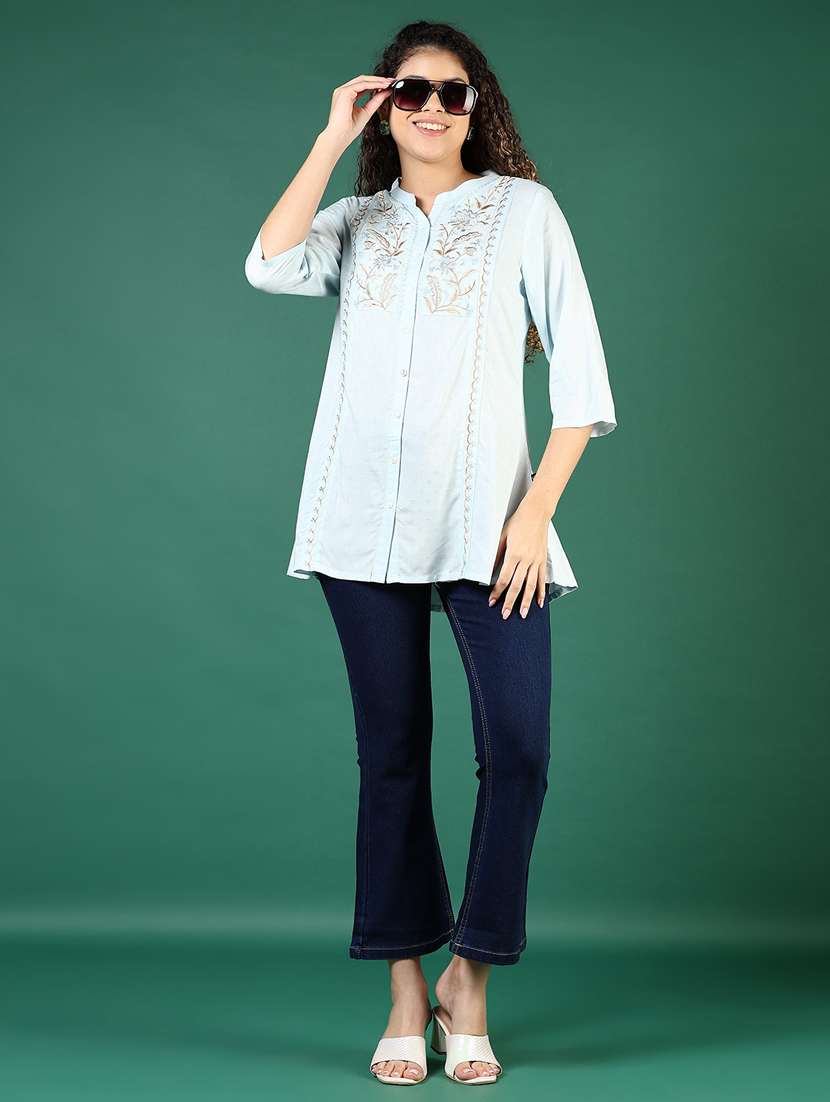 women navy blue solid mid rise bootcut jeans - 21862426 -  Standard Image - 5