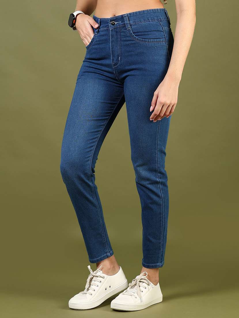 women solid high rise slim fit jeans - 21862435 -  Standard Image - 3