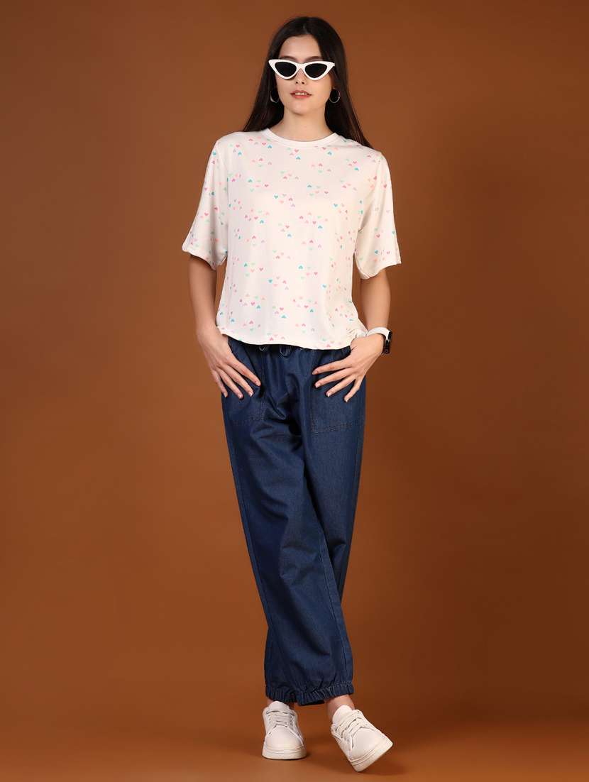 women solid mid rise relaxed fit jogger - 21862438 -  Standard Image - 5