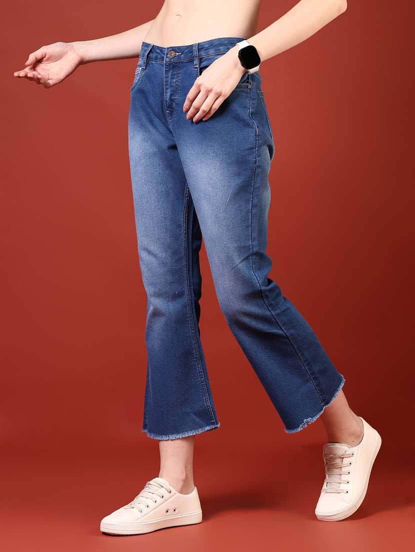 women solid mid rise bootcut jean - 21862450 -  Standard Image - 3