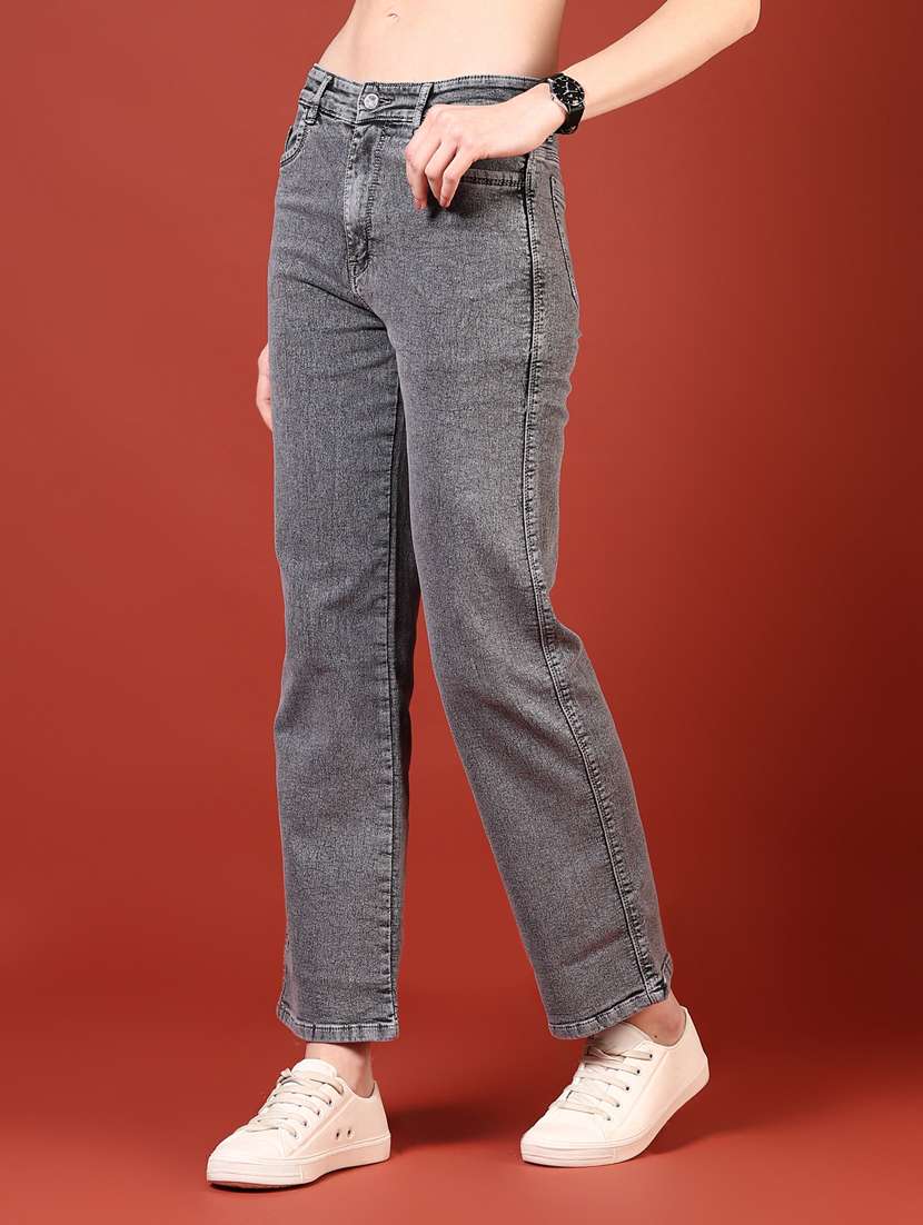 women grey solid mid rise ankle length jeans - 21862451 - Standard Image - 3