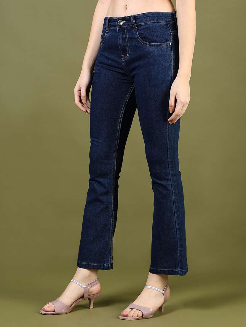 women solid mid rise bootcut jean - 21862457 - Standard Image - 3
