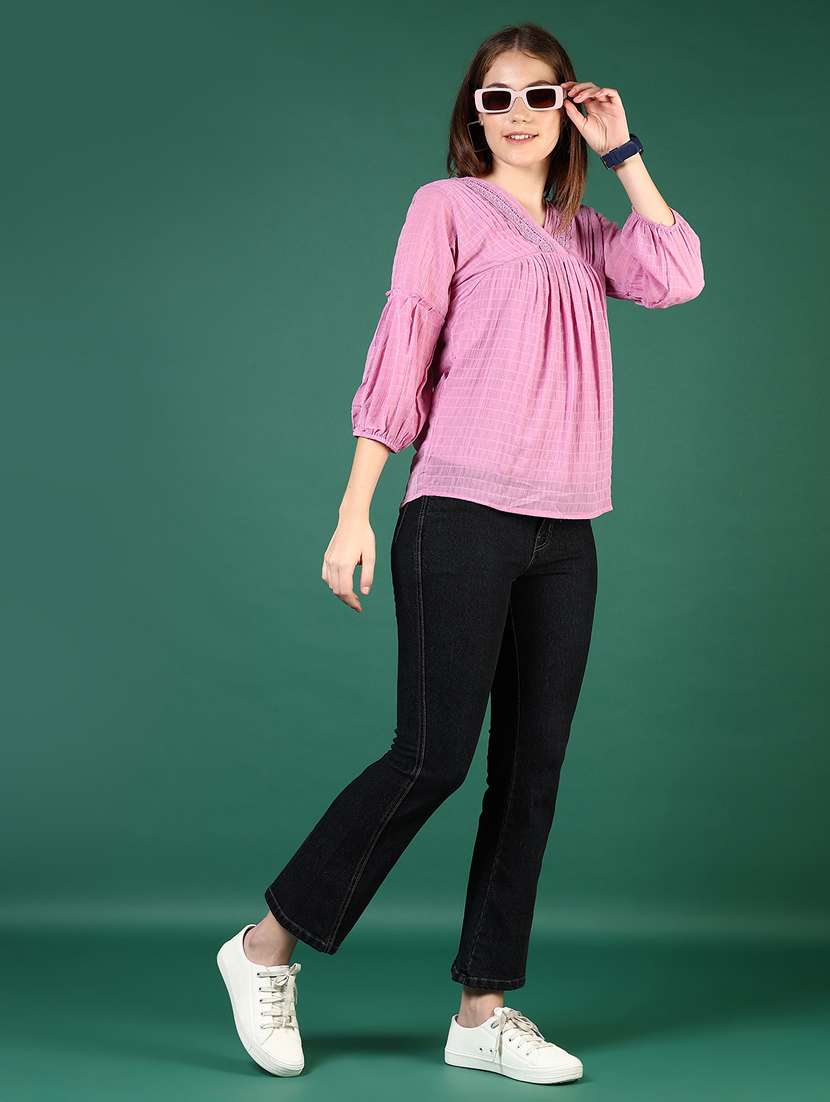 women black solid mid rise boot cut jeans - 21862462 - Standard Image - 5