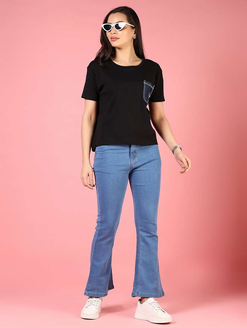 women solid mid rise bootcut jean - 21862465 -  Standard Image - 5