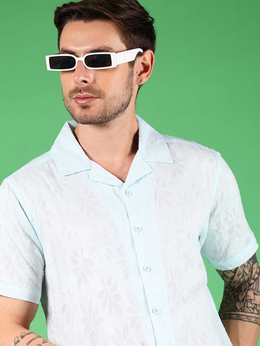 men self design short sleeve casual fit casual shirt - 21863108 -  Standard Image - 3