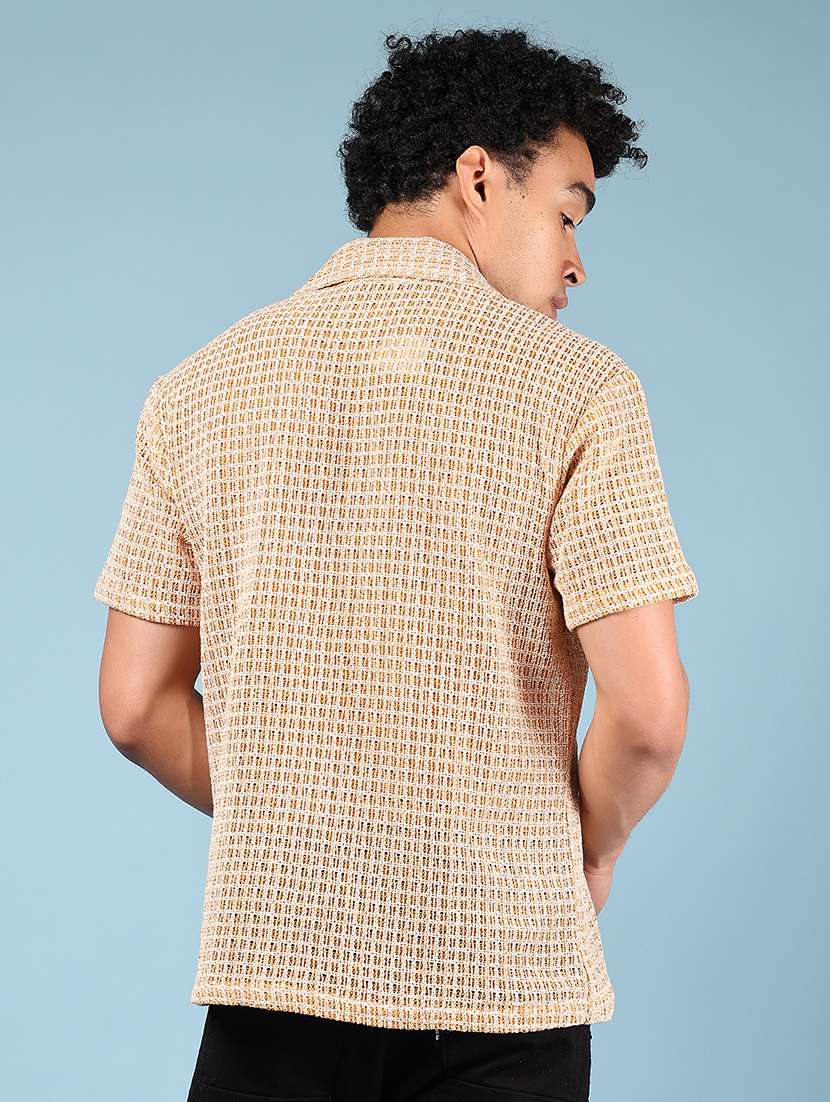 men self design short sleeve regular fit casual shirt - 21863109 -  Standard Image - 3