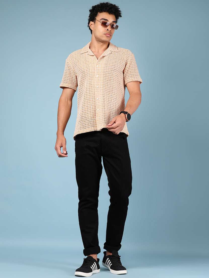 men self design short sleeve regular fit casual shirt - 21863109 -  Standard Image - 5