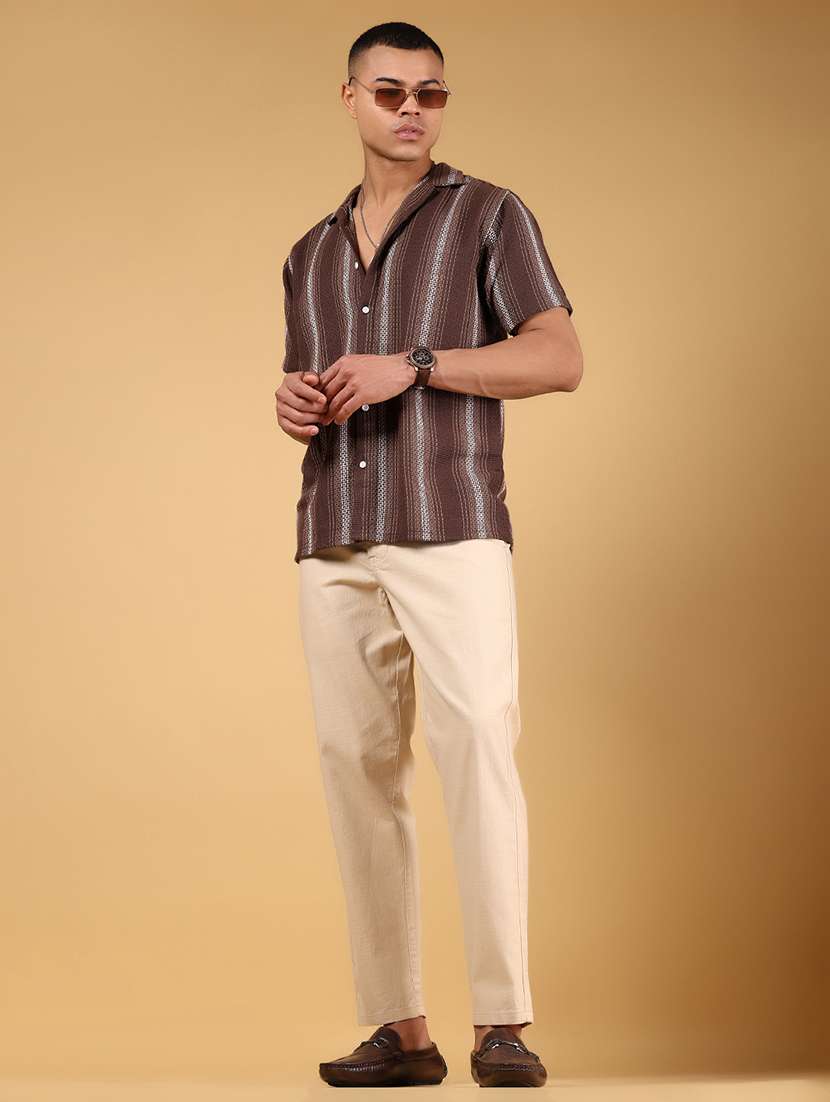 men striped short sleeve regular fit casual shirt - 21863122 -  Standard Image - 5