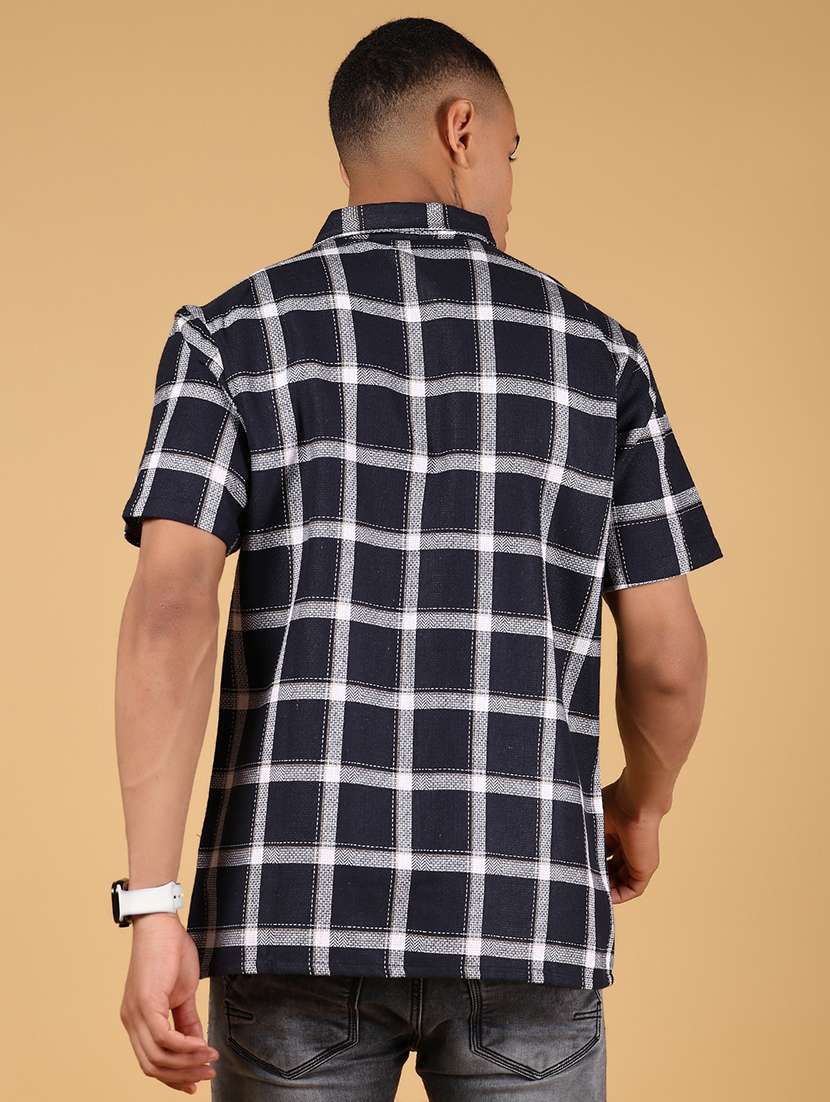 men checkered short sleeve slim fit casual shirt - 21863126 -  Standard Image - 3