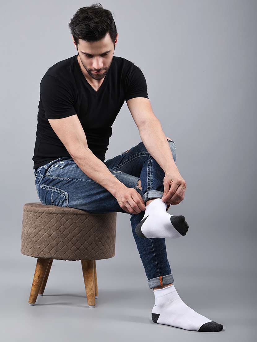 men pack of 3 solid ankle length socks - 21863696 -  Standard Image - 5