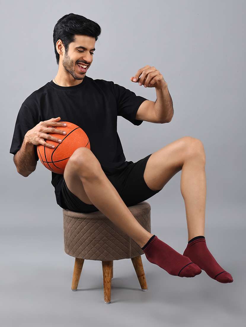 men pack of 3 solid ankle length socks - 21863712 -  Standard Image - 5