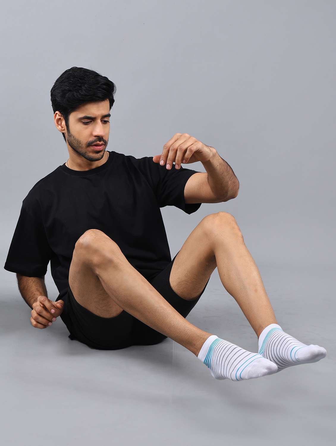 men pack of 3 striped ankle length sock - 21863719 -  Standard Image - 5