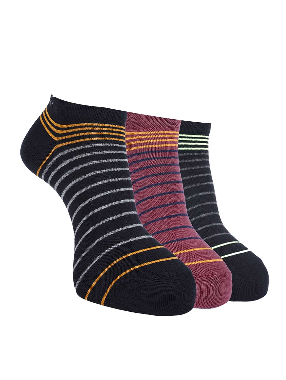 men pack of 3 striped ankle length sock - 21863721 -  Zoom Image - 0