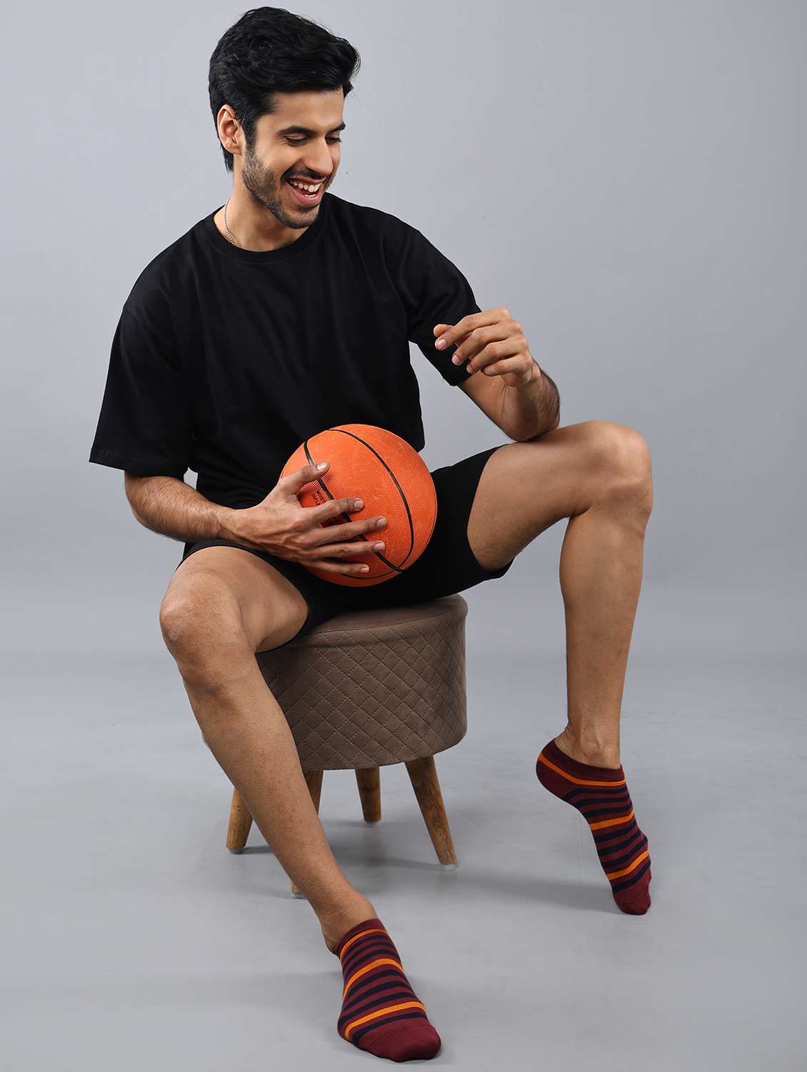 men pack of 3 striped ankle length sock - 21863725 -  Standard Image - 5