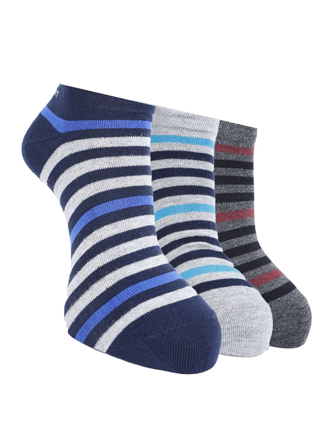 men pack of 3 striped ankle length sock