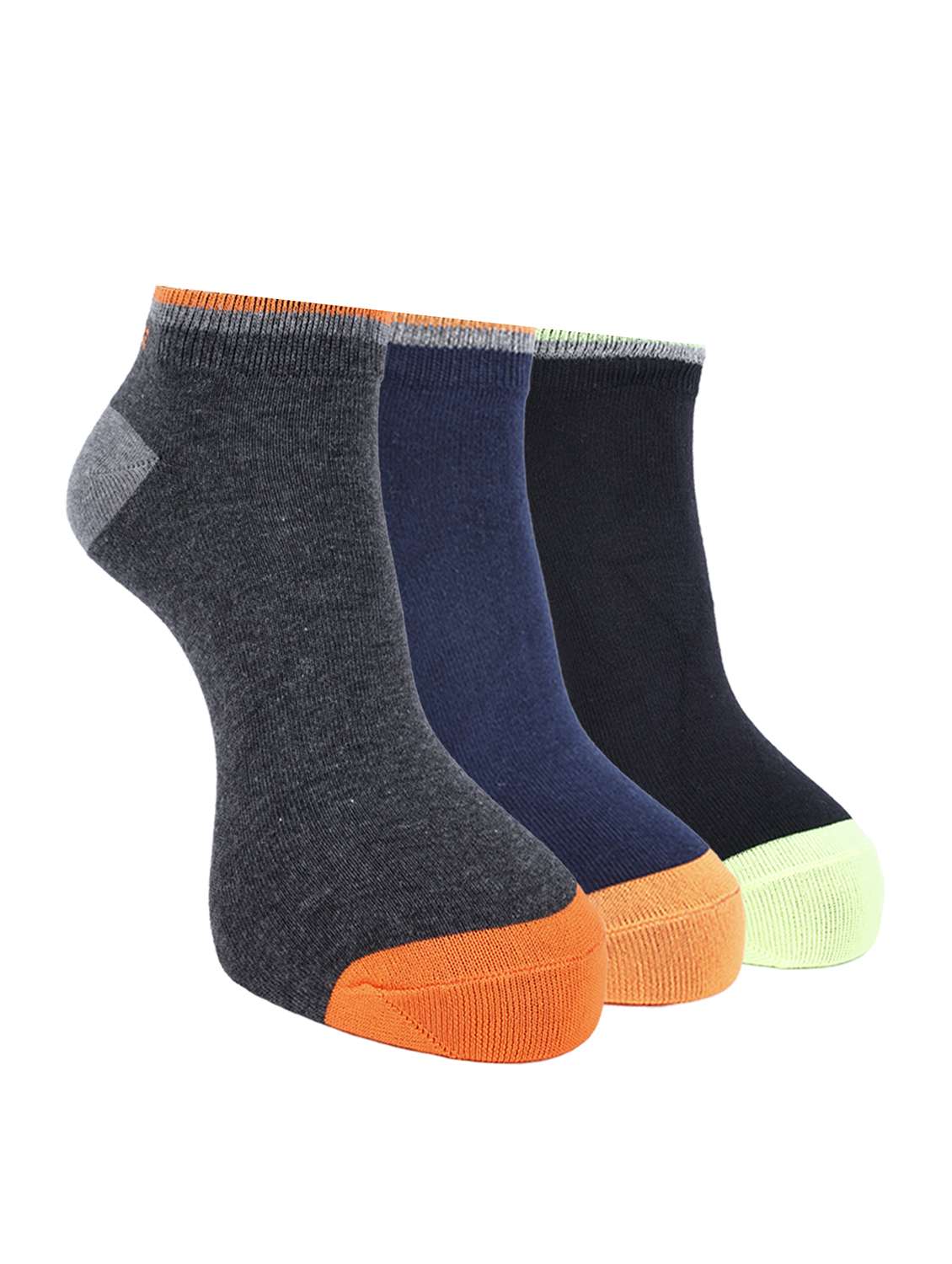 men pack of 3 solid ankle length socks