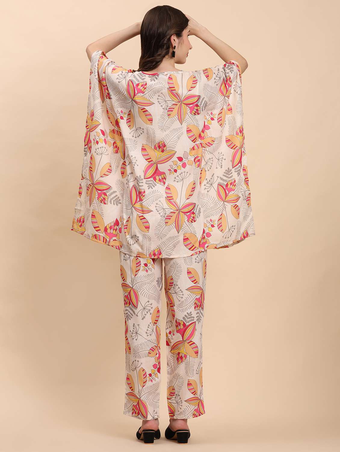 Women Printed Kaftan Top And Trouser Co Ord Set