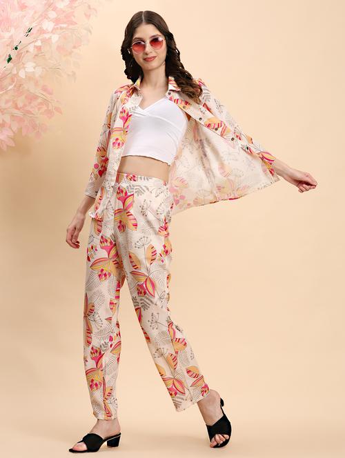 women printed shirt and trouser co-ord set - 21863863 -  Standard Image - 0