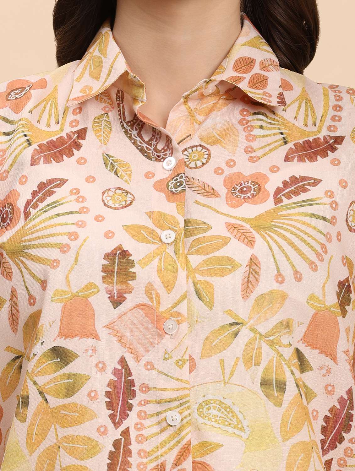 women printed shirt & shorts co-ord set - 21863879 - Standard Image - 5