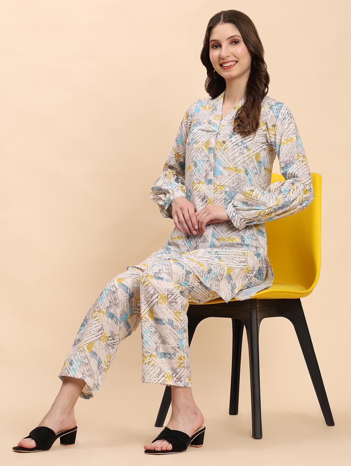 women printed ethnic co-ord set - 21863913 - Zoom Image - 0