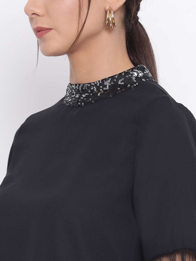 women sequined detailed regular top - 21864005 -  Standard Image - 3