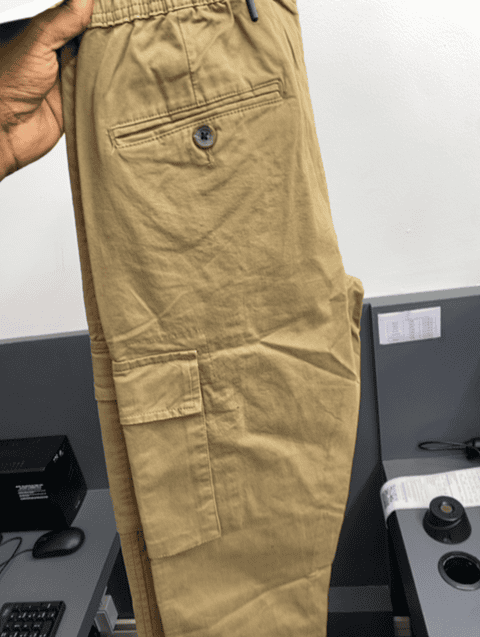 khaki twill casual trousers - 21864086 -  Standard Image - 0