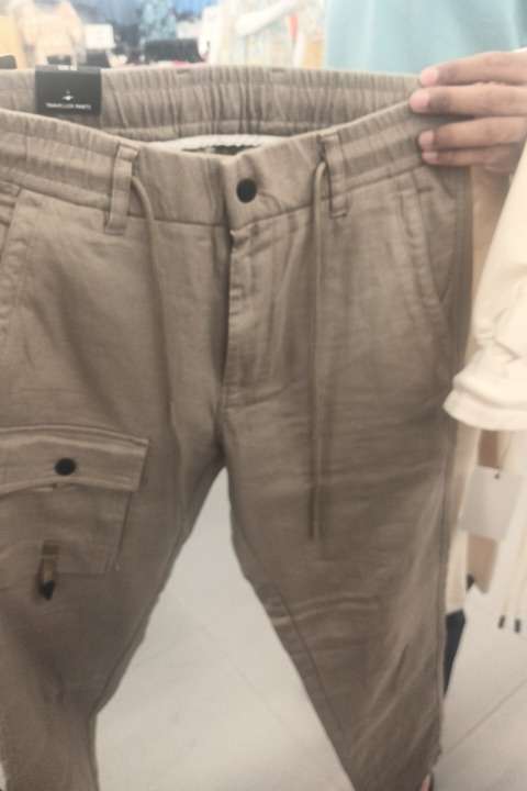 light brown dobby casual trousers - 21864090 - Zoom Image - 0