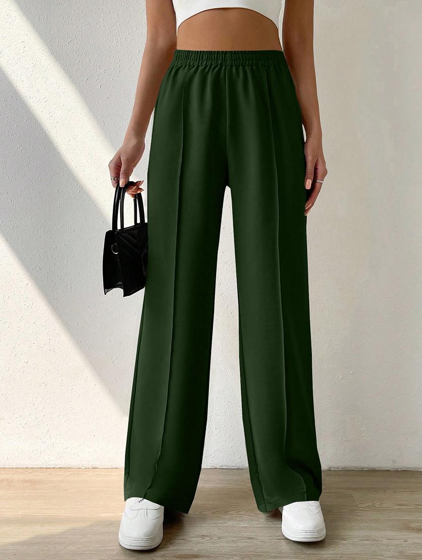 women high rise pleated straight trouser - 21864134 - Zoom Image - 0