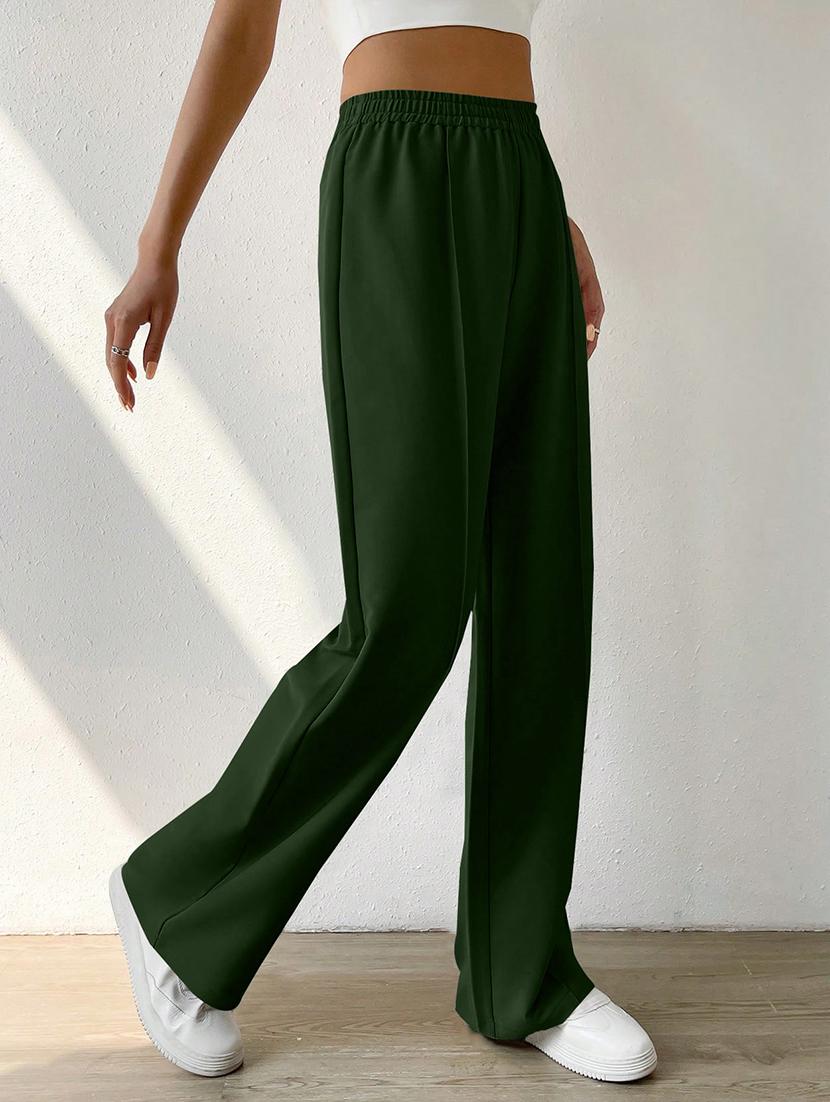 women high rise pleated straight trouser - 21864134 - Standard Image - 3