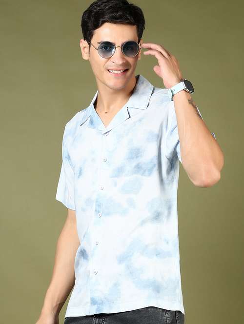 men printed short sleeve regular fit casual shirt - 21864317 -  Standard Image - 0