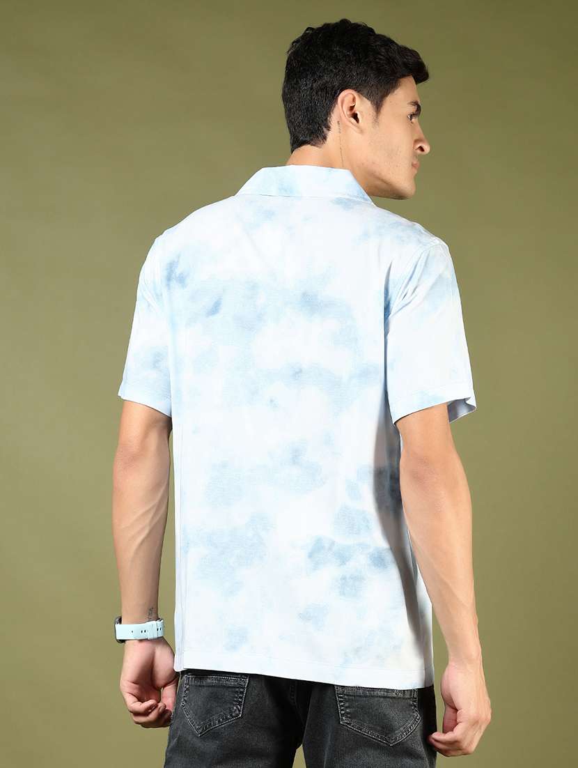 men printed short sleeve regular fit casual shirt - 21864317 -  Standard Image - 3